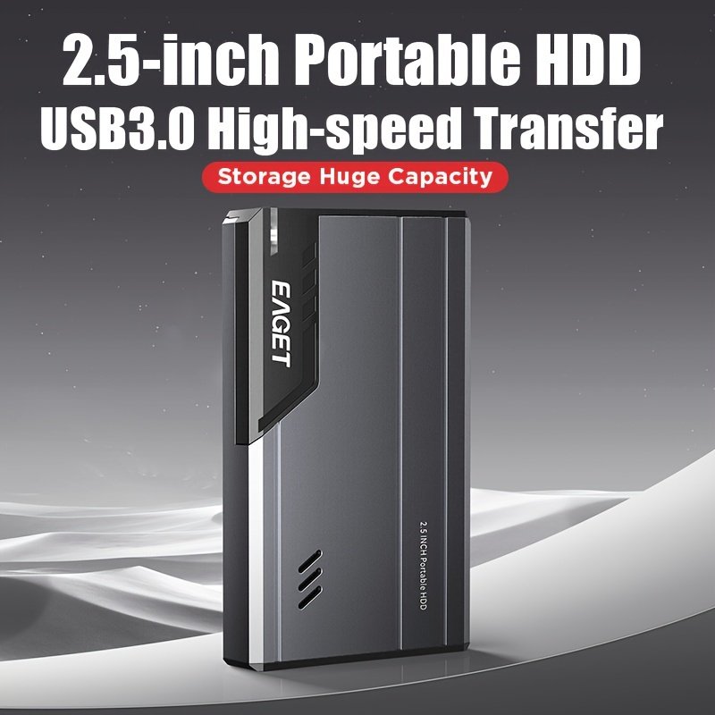 EAGET 6.35cm Portable HDD External Hard Drive, 500GB/1TB, USB 3.0, High-Speed 5Gbps, Metal Texture, Plug and Play for PC, Mac, PS4, Xbox - No Battery Required - Image 7