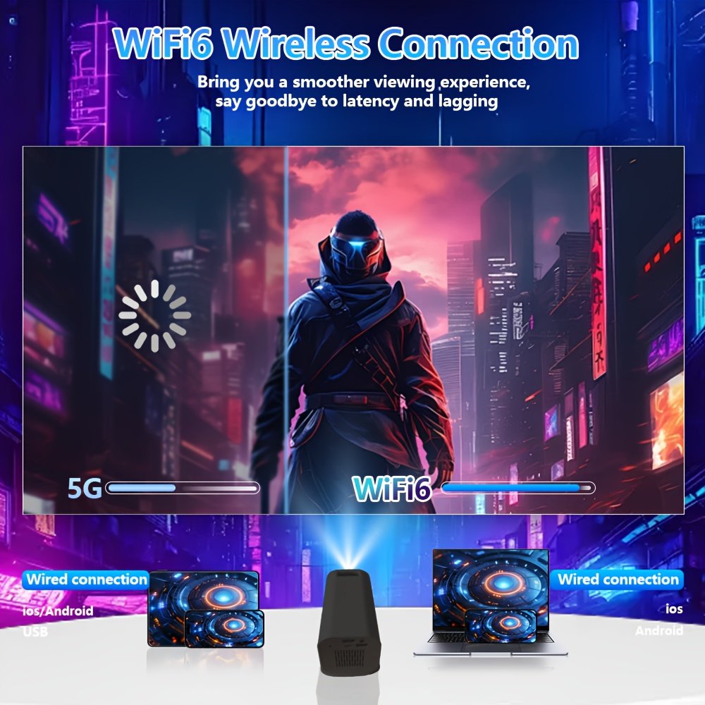 Compact HD Projector 1280x720P, 1800 Lumens, 180° Rotatable, Adjustable Table Mount, USB Powered, Wi-Fi, Built-in Speakers, Button Control, 16:9 Aspect Ratio, Ideal for Home Theater & Outdoor Use, Perfect Gift for Birthdays & Holidays - Image 15