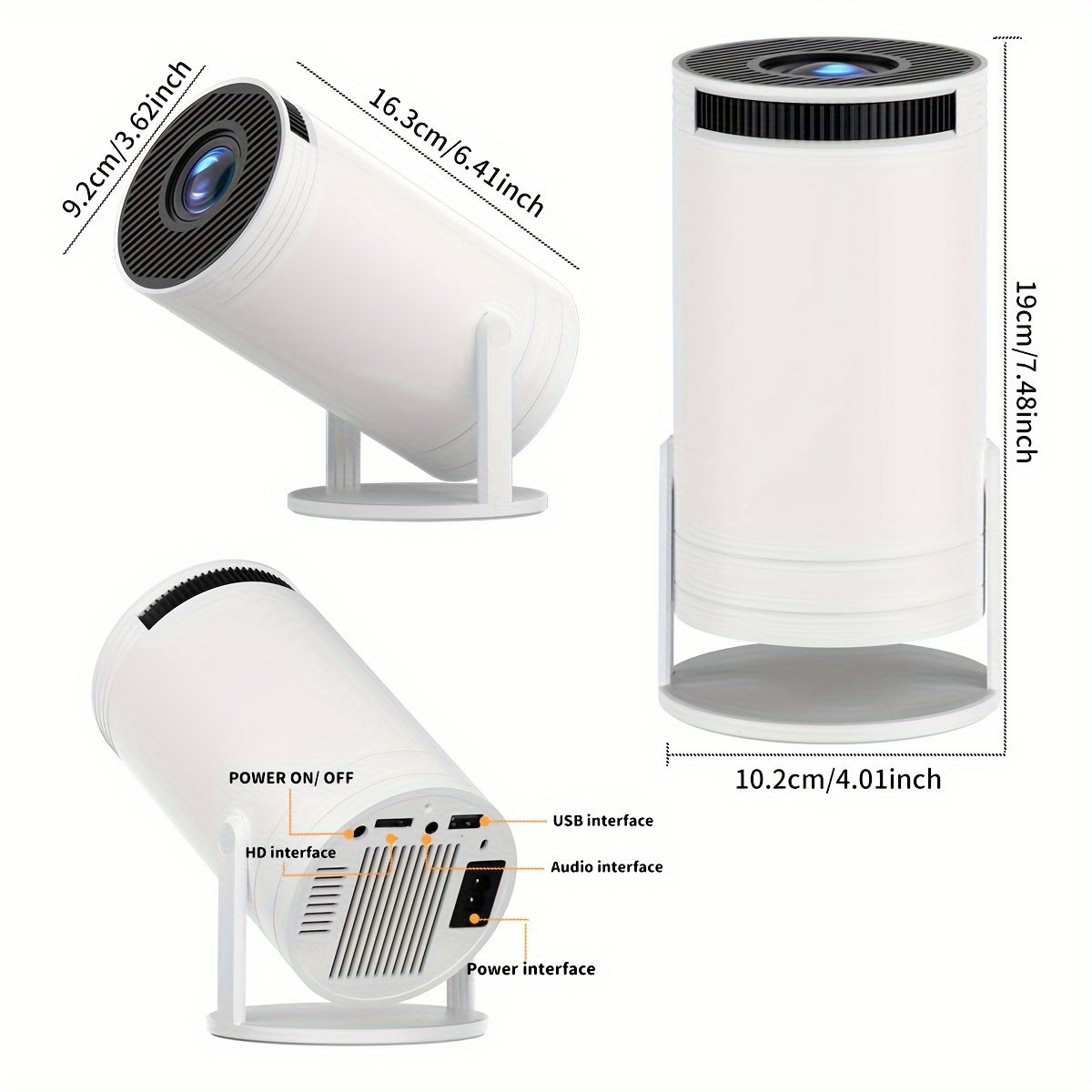 Compact SCUARI S100 Mini Projector with Auto Keystone Correction - 4K Ultra HD & WiFi6, Wireless 5.2, 180° Rotation, High-Contrast 10000:1, Portable Home Theater Experience for Smartphone/Laptop/HDTV, Android12, Type-C Power Delivery, Wireless Audio Strea - Image 12