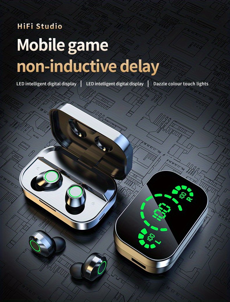 Wireless Earbuds with LED Battery Indicator, TWS In-Ear Headphones for Android & iOS - Noise-Canceling Voice Calls, Volume Control, USB Charging Case, Stereo Sound, Wireless Connectivity, Non, Ideal for Gaming - Image 12