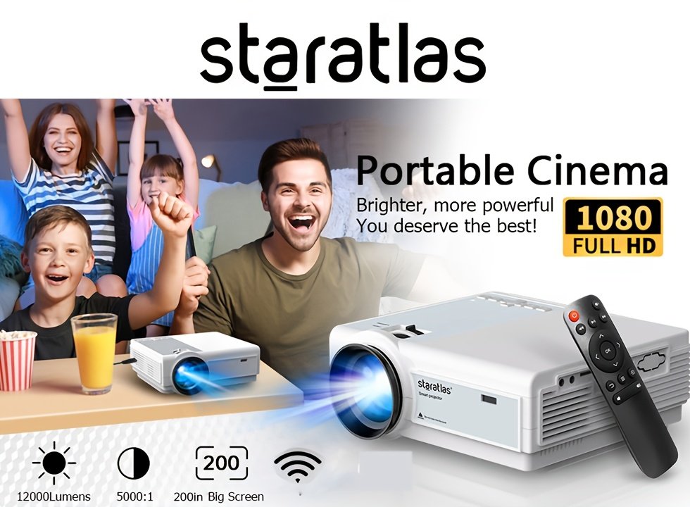 4K Projector with WiFi Portable Native 1080P Projector Outdoor Movie Projectors for Home Cinema Mini Projector Compatible with HDTV, USB, AV, Fire Stick, PS5, Projector for Smartphone Office Electronics Projector - Image 11