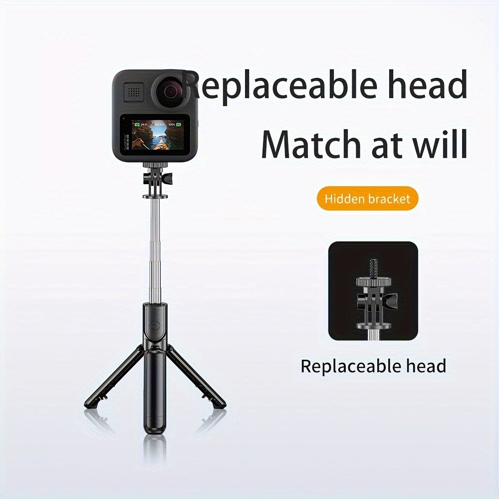 Stainless Steel Selfie Stick Tripod with Wireless Remote, 360° Rotation, Waterproof, Handheld & Tripod Stand Combo, Portable Anti-Shake Monopod for Travel, Live Streaming, and Photography - Image 9