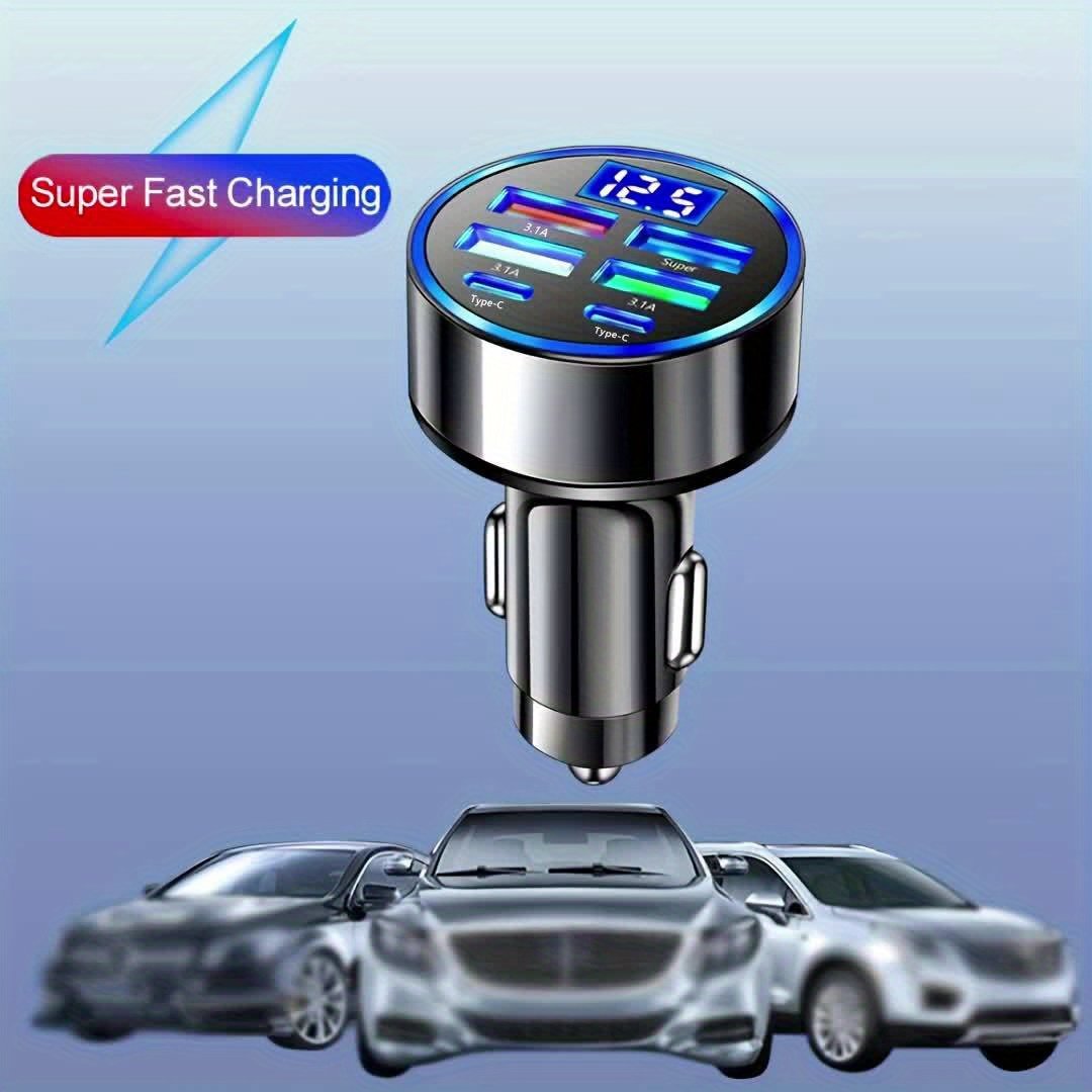 Fast Charge 6-in-1 Car Phone Charger - QC3.0, Dual PD Power Adapter with LED Display for Vehicles - Image 10