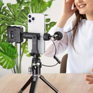 The Mobile Phone Holder Comes with 2 Cold Shoes. The Mobile Phone Tripod Bracket Is Suitable for All Mobile Phones. The Mobile Phone Bracket Is Connected to The Tripod And Can Rotate 360 Degrees And Can Be Tilted Forward And Backward.