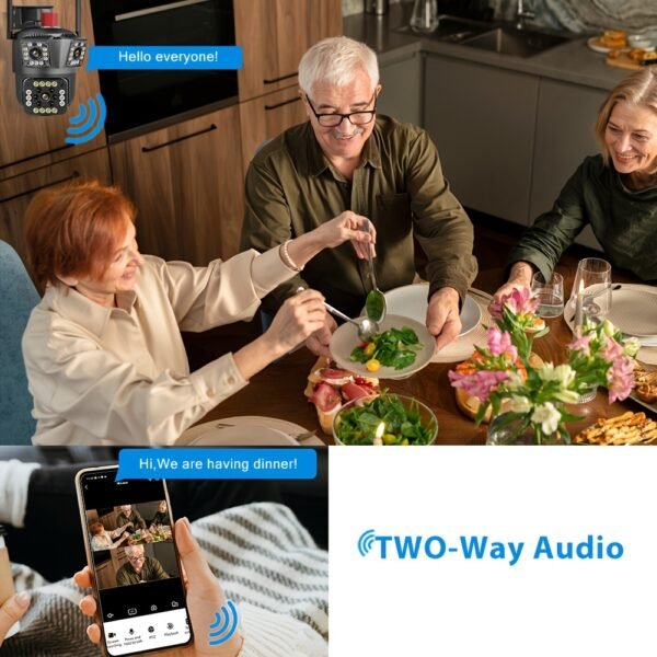 1pc 12MP Ultra HD WiFi Outdoor Camera, 3-Lens PTZ Security Monitor with 10X Zoom, 355° Rotatable Tilt, Color Night Vision, AI Motion Detection, Two-Way Audio, Wall Mount, Non-Waterproof, European Standard Plug, 110V-240V, App Control, Audio Alerts, Withou - Image 15
