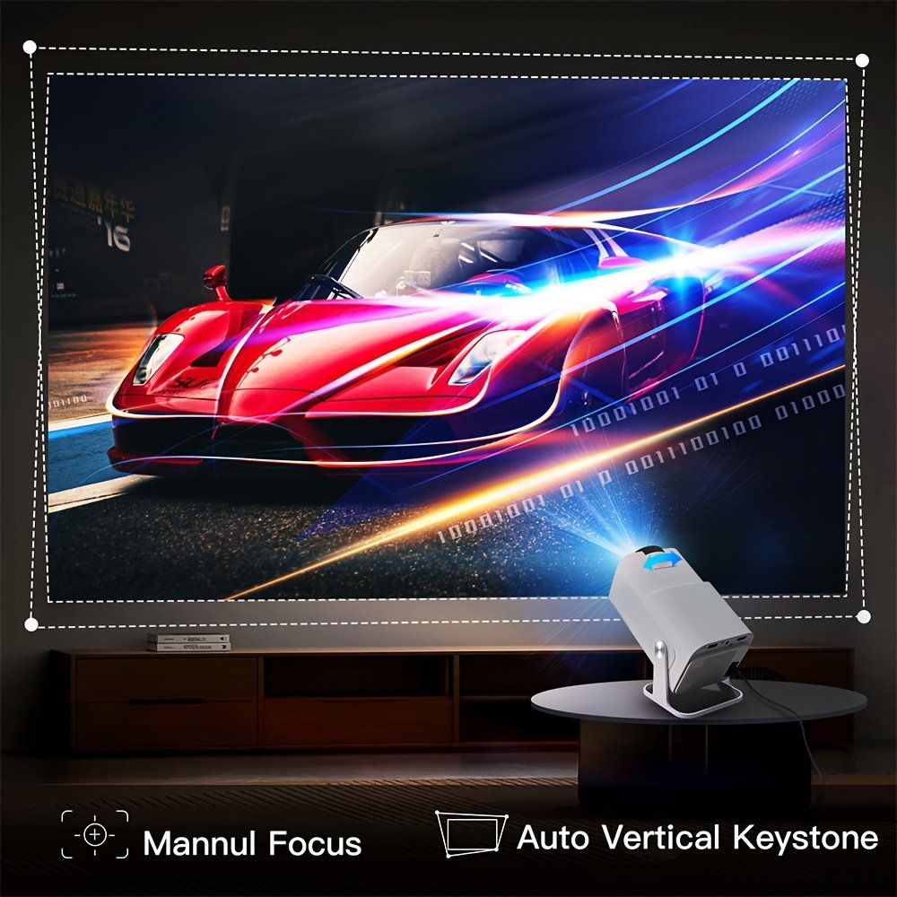 Portable Mini Projector with WiFi6 Native 1080P Support 4K Smart Home Theater Proiector with Android 11 180° Rotation Outdoor Cinema Auto Keystone Correction Compatible with Phone/Tablet/Laptop LYNCAST, Lyncast - Image 7