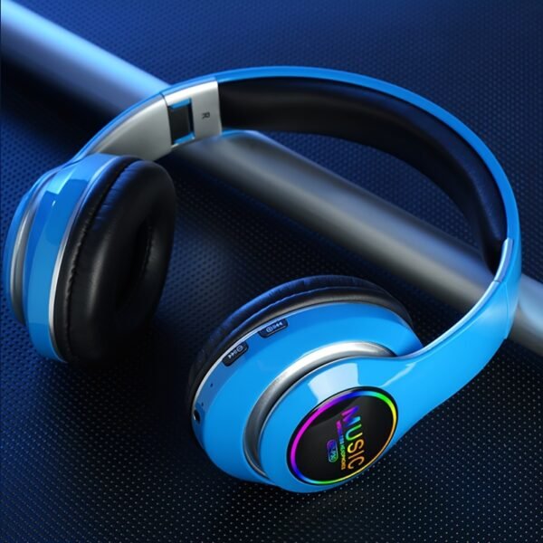 Wireless earphones, multi-color LED lights, comfortable foldable earphones, for tablet/PC/phone/birthday/Christmas/travel gifts. Popular wireless earphones, head mounted wireless earphones, and foldable earbuds. - Image 9