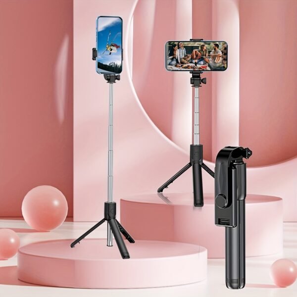 Selfie Pole Shooting Mobile Phone Holder, Floor-standing Tripod Selfie God, Travel Convenient 360-degree Rotation, Live Broadcast Camera Outdoor Handheld Anti-shake Panoramic Camera - Image 7
