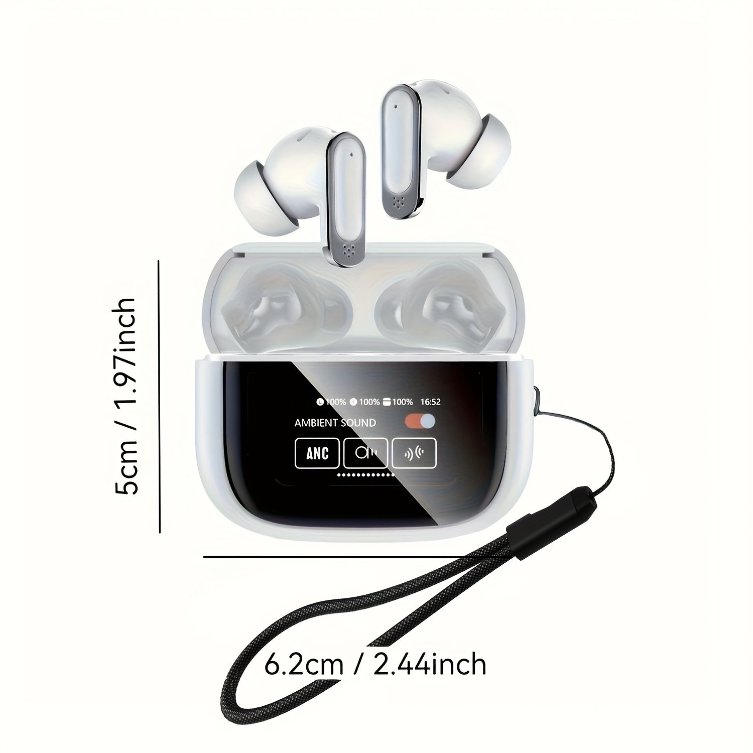 2024 Upgraded Wireless Earbuds, Touch Control Semi-Open-Back In-Ear Headphones, BT5.4 High Fidelity Sound, Non-Waterproof, Compatible with Apple, Huawei, Samsung - 300mAh Lithium Polymer Battery, Type-C Charging, 1-10W Power Range - Image 3