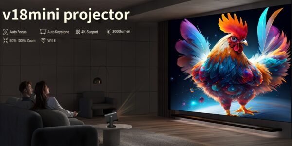 ZRZTM 4K 2025Portable Projector, Home Theater, Mini Projector with External Steering Console, Native 1080P Full HD, Android 11 and WiFi Support, Compatible with TV Stick/USB/Tablet/Windows - Image 11