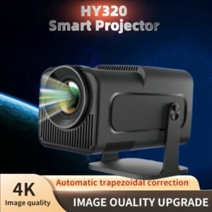 W WUDUNG HY320 Smart Projector - 4K for Android 11, WiFi 6 & Wireless 5.0, 1080P HD, Auto Trapezoidal Correction, High-Quality Image Upgrade, Type-C Power Delivery, for Home Entertainment