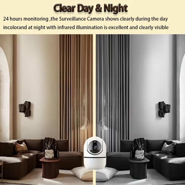 1pc 1080p WiFi Security Camera, 2MP 1920x1080 High Definition, Indoor/Outdoor with Color Night Vision, 2-Way Audio, Motion Tracking, USB Powered, Compatible with Tablet, No Battery, ABS Material - Image 9