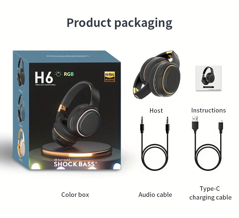 Ultra-large Capacity 400 MAh Wireless Headphones With Ambient Lighting, HIFI Sound Effects, Music All Day Long, 5.3 Chip, Low Latency, High-quality Headphones, Suitable For Travel, Business, Music, Gifts, Work, Phone Calls - Image 24