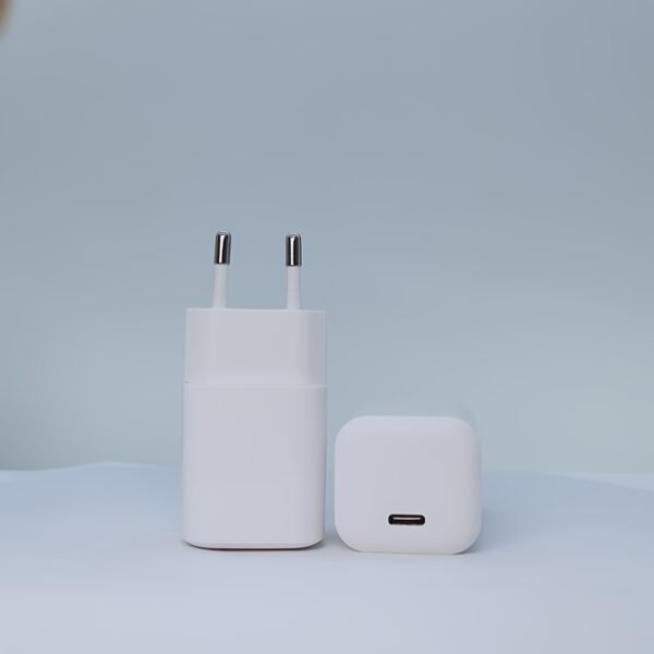 TIENSUN 20W PD Fast Charging USB-C Wall Adapter, European Standard Plug - Sleek White Travel Power Supply for iPhone 15 & for iPad, Quick Charge with Type-C Connector - Image 4