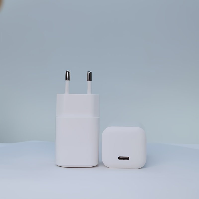 TIENSUN 20W PD Fast Charging USB-C Wall Adapter, European Standard Plug - Sleek White Travel Power Supply for iPhone 15 & for iPad, Quick Charge with Type-C Connector - Image 4