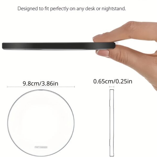 Portable Travel Charger, Round Thin Design, 15W Fast Charging Magnetic Wireless Charger with USB Connector, Compatible with Apple and for SamSung Phones, USB-Powered, 36V Max Voltage, Fast Charging Function, No Battery Required - Image 6