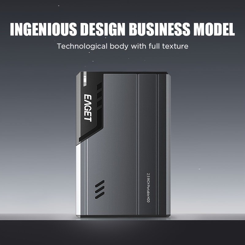 EAGET 6.35cm Portable HDD External Hard Drive, 500GB/1TB, USB 3.0, High-Speed 5Gbps, Metal Texture, Plug and Play for PC, Mac, PS4, Xbox - No Battery Required - Image 4