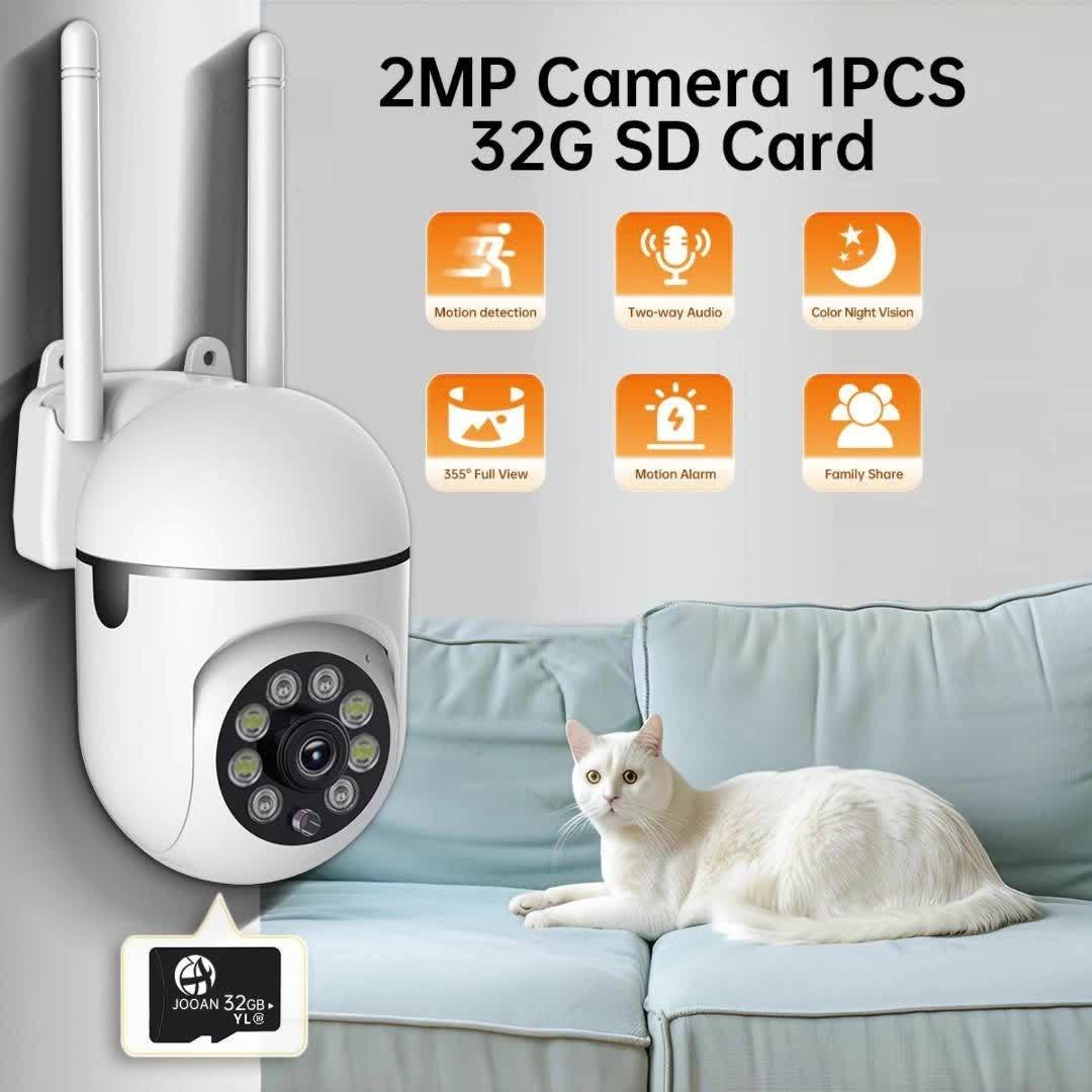 JOOAN 200W Ultra HD Dual-Camera PTZ Outdoor Security Camera - Wireless IP, 1080P FHD with 2.4G WiFi, Dual-Screen Display, Auto-Tracking, Night Vision, Two-Way Audio, Motion Detection, 360° Full View, for Home & Street Safety - Image 11