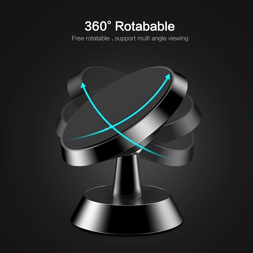 Universal Aluminum Alloy Car Phone Holder, 360 Degree Rotation, Strong Magnetic Mount, Durable Auto Dashboard Accessory - Image 23