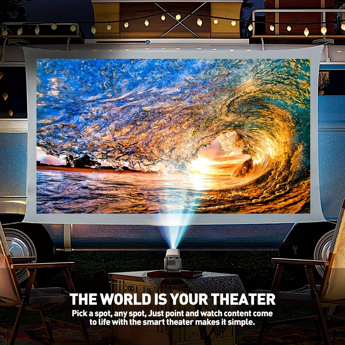 2025 Smart Portable Mini Projector with a 180° Flexible Projection Angle, Suitable for Home Theaters, Compatible with USB, AV, TV Box, Laptops, And SD Memory Cards - Enhance Your Movie, TV, And Gaming Experience for Office, School, And Meetings. - Image 11