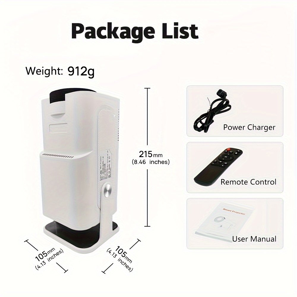 Portable Mini Projector with WiFi6 Native 1080P Support 4K Smart Home Theater Proiector with Android 11 180° Rotation Outdoor Cinema Auto Keystone Correction Compatible with Phone/Tablet/Laptop LYNCAST, Lyncast - Image 4