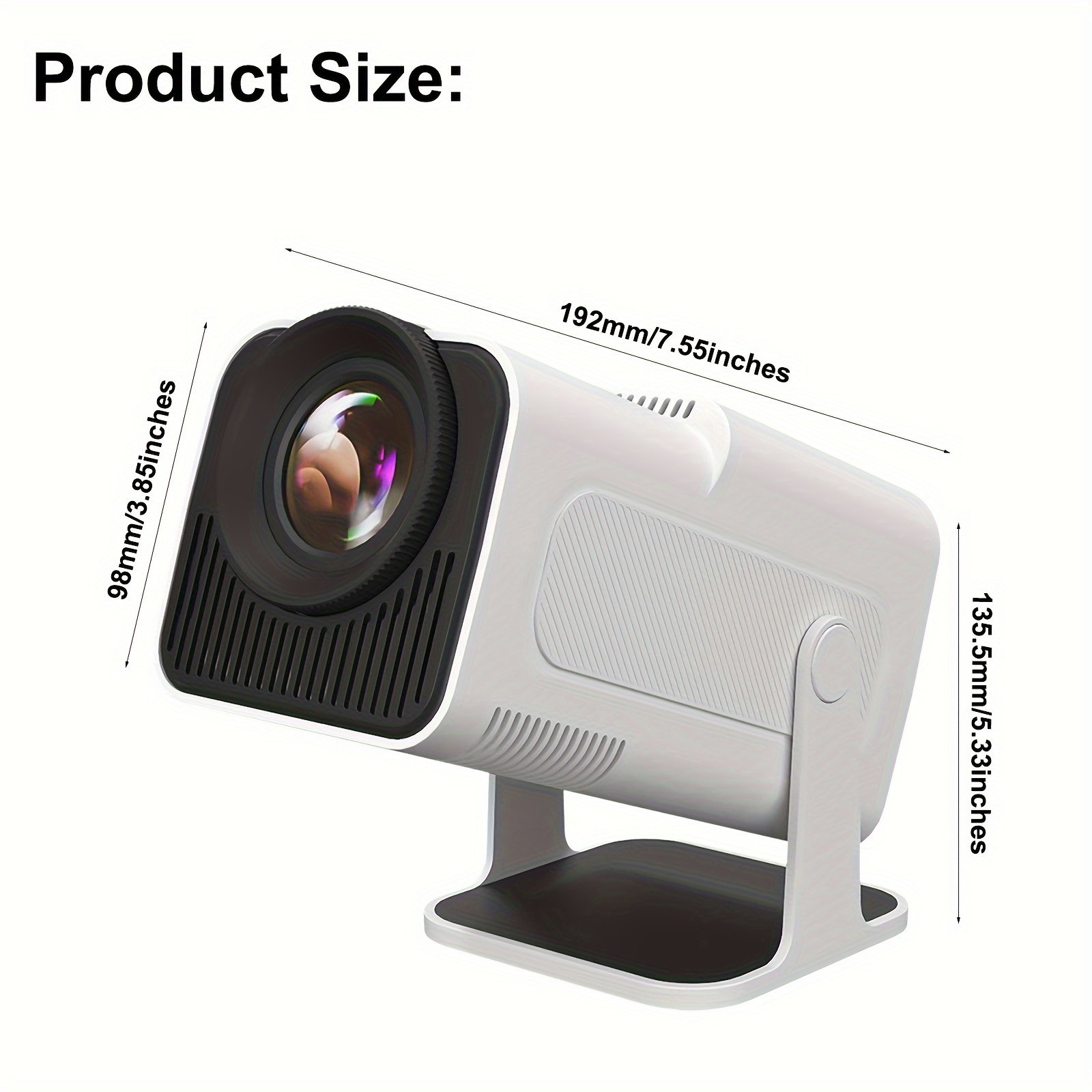1pc HY320 Smart Mini Projector, 1080P Full HD LCD Display, 4K Decoding, 180° Adjustable Stand, Auto Keystone, Wireless & Wired Connection, Android 11, 110V/220V, Internet-Ready, No Battery, European Plug - Image 3