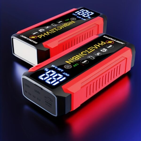 Phaetonbin Car Battery Jump Starter, 1500A Jump Starter Battery Pack, Suitable for Up to 6.0L Gasoline And 3.0L Diesel Engines, 12V Portable Jump Box with 3-Mode Flashlight, LCD Display, USB Port, And Jumper Cables. - Image 4
