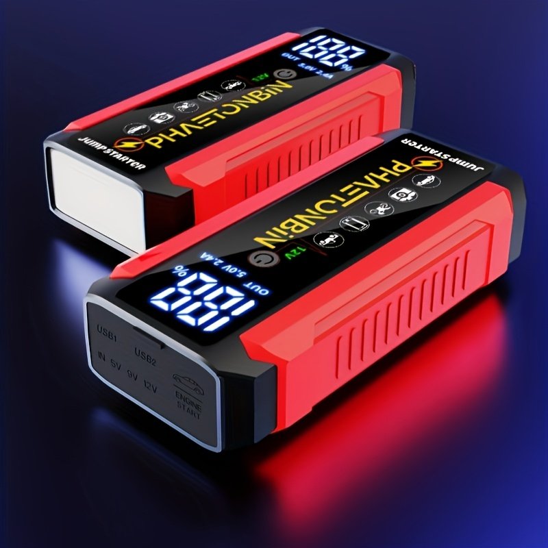 Phaetonbin Car Battery Jump Starter, 1500A Jump Starter Battery Pack, Suitable for Up to 6.0L Gasoline And 3.0L Diesel Engines, 12V Portable Jump Box with 3-Mode Flashlight, LCD Display, USB Port, And Jumper Cables. - Image 4