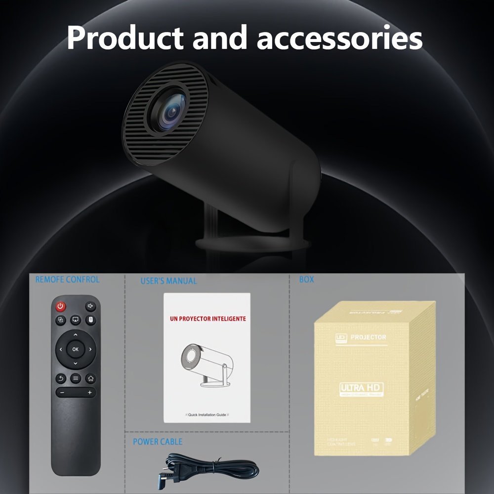 YIeegs 4K Mini Portable Projector - Dual WiFi, Wireless 5.0, Hi-Chip A3100, 160ANSI, 1280*720P, 180° Rotation, Built-in for Android 11.0 OS, EU Plug - Image 5