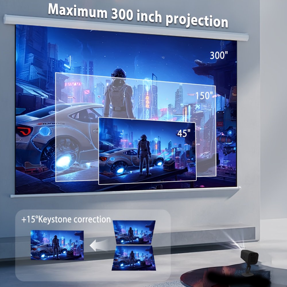 Compact HD Projector 1280x720P, 1800 Lumens, 180° Rotatable, Adjustable Table Mount, USB Powered, Wi-Fi, Built-in Speakers, Button Control, 16:9 Aspect Ratio, Ideal for Home Theater & Outdoor Use, Perfect Gift for Birthdays & Holidays - Image 13