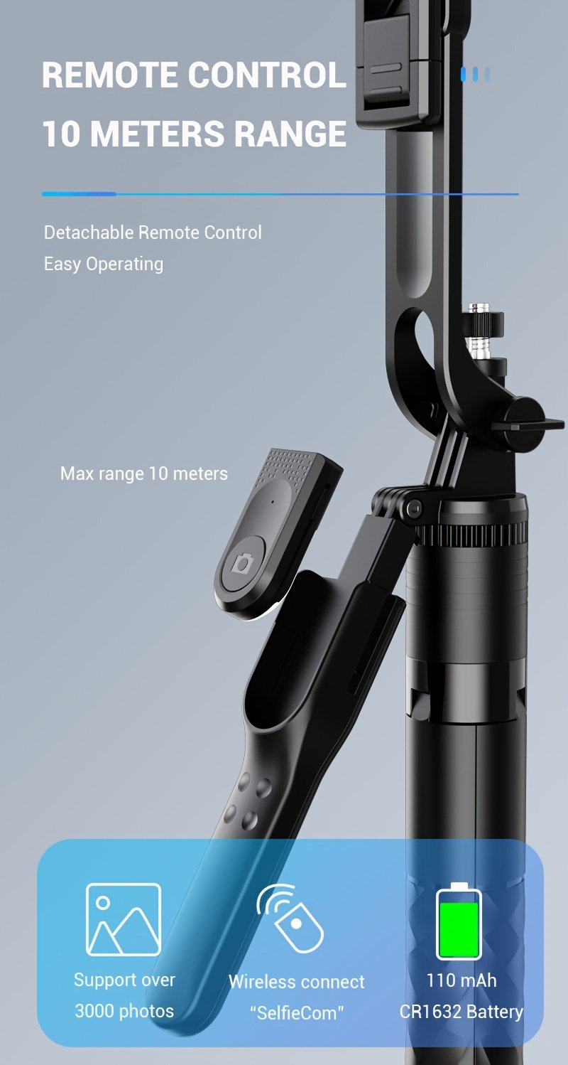 Smartphone Wireless Selfie Stick Tripod, Telescopic Rod, Floor Stand, Handheld Stabilizer, Suitable For Travel Selfie, Live Streaming - Image 13