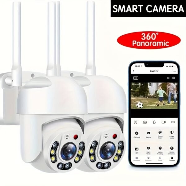 OIMLYO Smart Home Security Camera - Waterproof, PTZ, 360° Panoramic View, AI Human Detection, Two-Way Audio, Full Color Night Vision - USB Powered, Compatible with Smartphones, WiFi, Security Camera, Irregular Shape