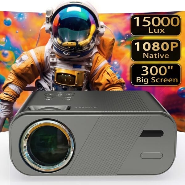 Projector with WIFI And Stand, Full HD 1080P Portable Video Projector, 15000 Lumens, Home Movie Projector, Compatible with Tablets/Laptops/Tv Sticks/Ps4/Usb/Smartphones - Image 8
