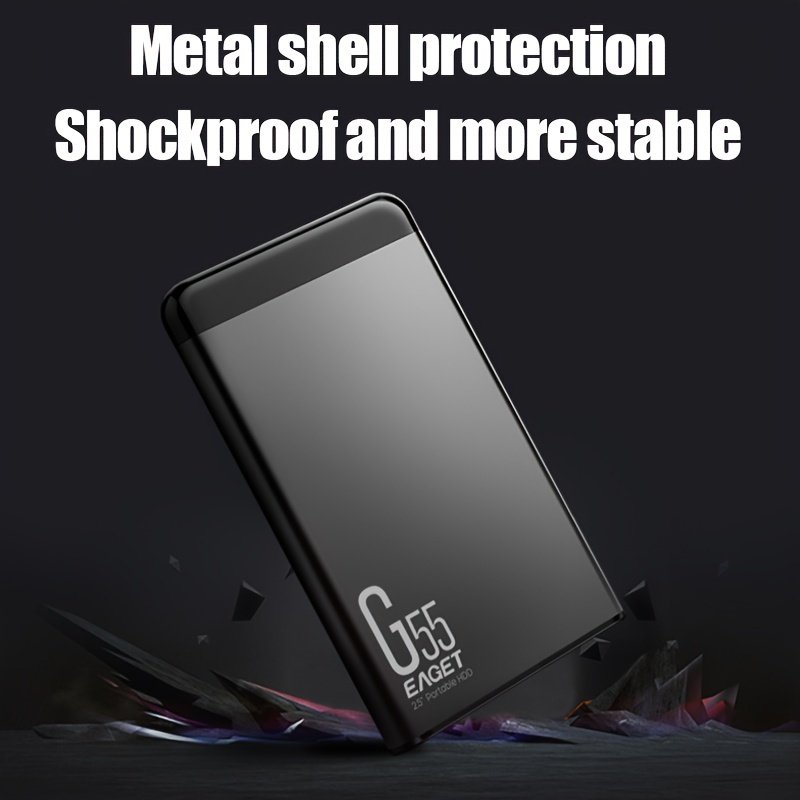 Eaget 6.35cm Portable HD External Hard Drive - Sleek Metal Enclosure, USB 3.0, Plug & Play, Available in 500GB/1TB - Ideal for PCs, for MacBook, PS4/5, Xbox, Smart TVs - Image 5