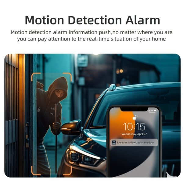 2-Pack 1080P HD Security Cameras with PTZ, Full Color Night Vision, Spotlight, Siren, 2-Way Audio, Motion Tracking, Compatible with Alexa, Wi-Fi Enabled, Wall Mount, USB Powered, Indoor/Outdoor Surveillance System - Image 7