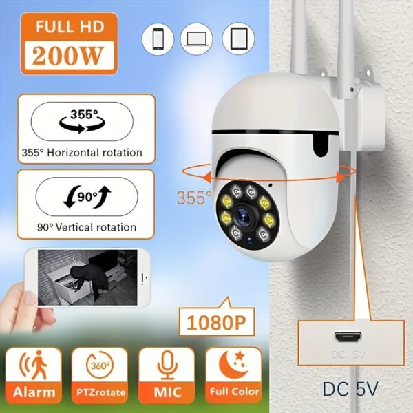 OURLIFE 1080P HD Wireless Security Camera with Color Night Vision, Two-Way Audio, Pan/Tilt/Zoom - WiFi Enabled Smart Home & Pet Tracking Camera, Perfect Christmas & Thanksgiving Gift - Image 10