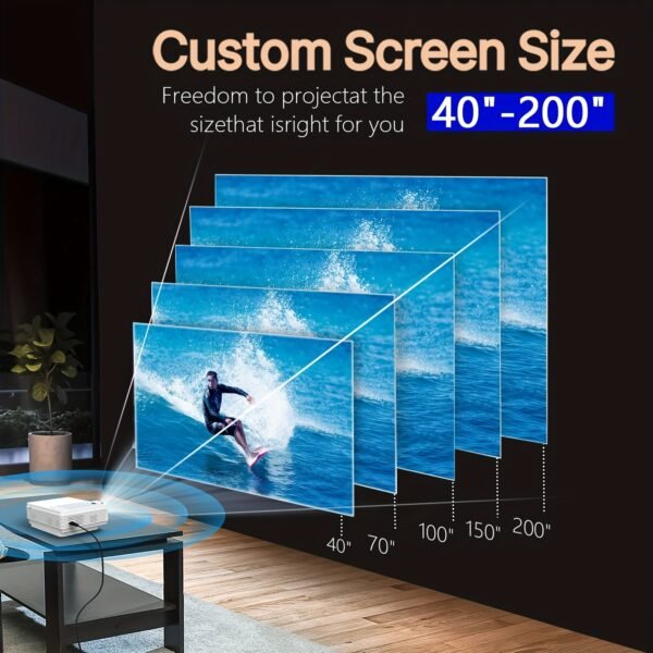 Projector with WiFi 5, Native 1080P Outdoor Movie Projector, Smart Home Projector for Phone/Laptop/TV Stick - Image 4