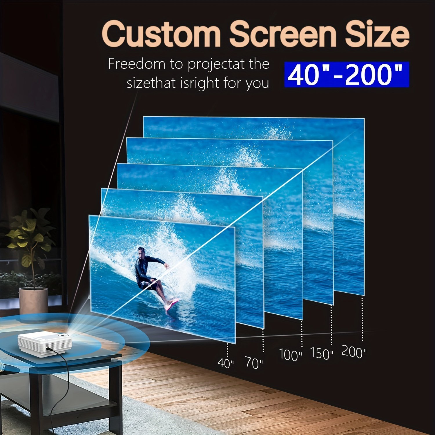 Projector with WiFi 5, Native 1080P Outdoor Movie Projector, Smart Home Projector for Phone/Laptop/TV Stick - Image 4