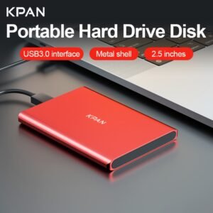 KPAN 500GB Portable Hard Drive, 2.5-inch Metal Shell, USB 3.0 Dual-Purpose External Storage, Compatible with Laptop, NTFS File System, Available in Silver/Gray/Red