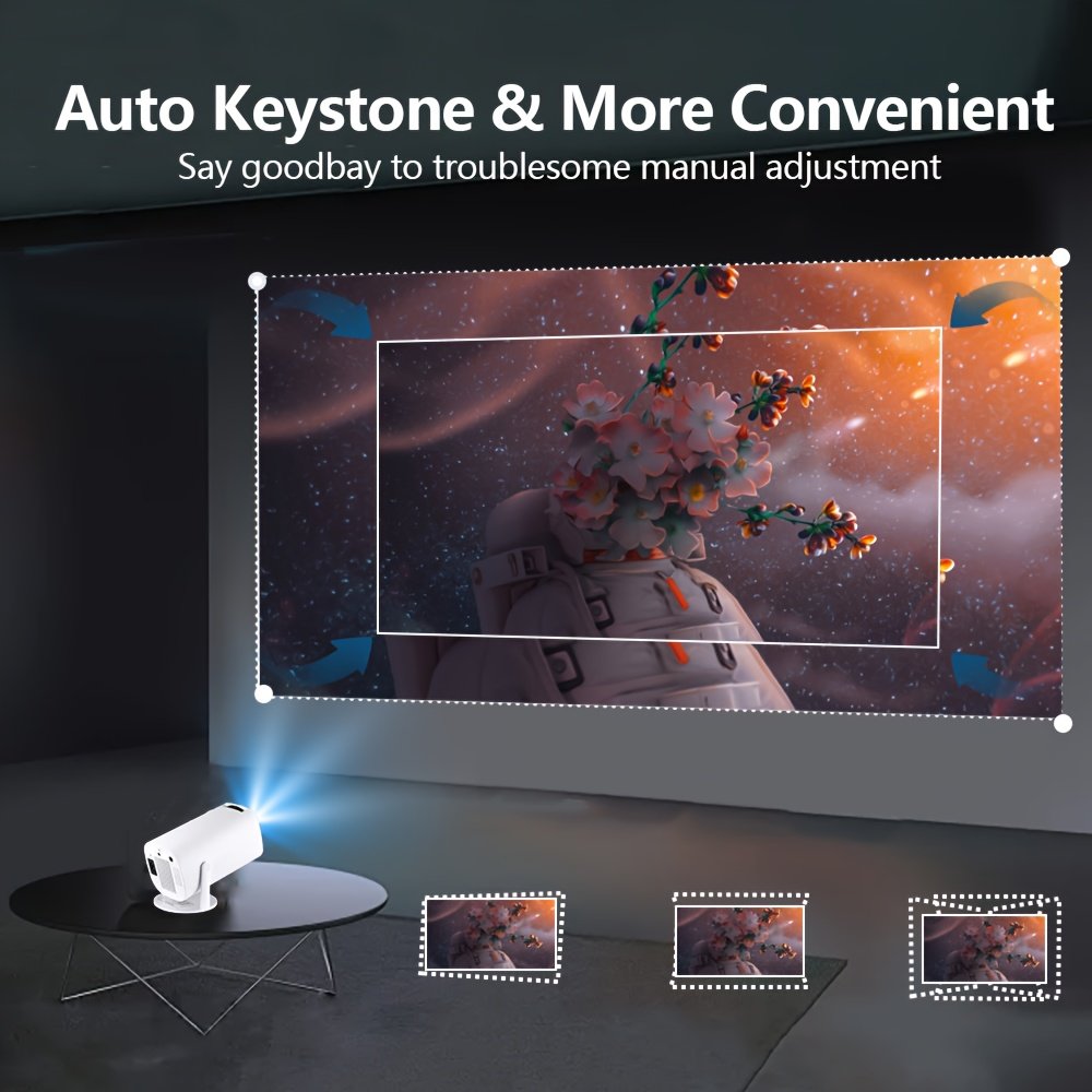 YLEEGS Mini Projector, 250 ANSI Lumens, 4K Support, Android 12, Table Mount, 3D Ready, LCD Display, USB/Wi-Fi 6/5.0 Connectivity, 16:9 Aspect Ratio, 1280x720 Native Resolution, Tabletop Cinema Projector with Remote Control, European Standard Plug - Image 6