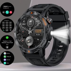 COIUSOR Men'S Smart Watch 3.89cm TFT Display, IP67 Waterproof, Voice Call, LED Flashlight, Wireless 5.3, Magnetic Charging, 400mAh Rechargeable Battery, Multiple Sports Modes, One-Click Sync for iPhone & Android