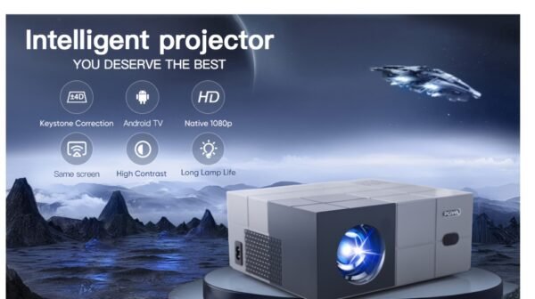 PGIVDA 4K Android Smart Projector, Apps Installable, Full HD 1080P 500 ANSI Lumens, Motorized Focus, One-Click Focus, Same Screen, Wireless, Compatible with HDTV, PS5, Laptop, Desktop - Image 11