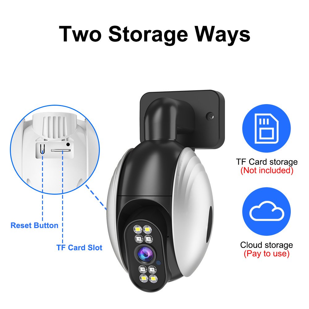 WJG 1 2-Megapixel Wireless WiFi Security Camera, IPX4 Waterproof, 355° Rotation, Color Night Vision, AI Motion Detection, Two-Way Audio, Real-Time Video Recording, Indoor/Outdoor, USB Powered, No Battery/Memory Card, Wall Hanging, LED Lights, 1080p HD Res - Image 8