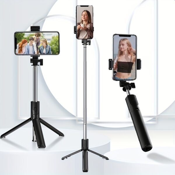 Versatile 3-in-1 Mobile Phone Selfie Stick Tripod with 360° Rotation - Ideal for Photography, Vlogging & Live Streaming | Compact, Lightweight & Travel-Friendly with Wireless Remote, Anti-Shake Feature, Compatible with All Smartphones, Selfie Stick for Ph - Image 6