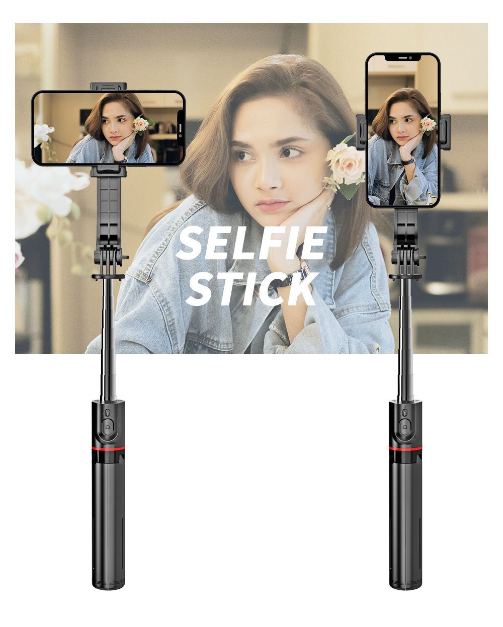 Portable 44-inch Selfie Stick Mobile Phone Tripod with Wireless Remote Control Expandable Smartphone Tripod Holder 360 Degree Rotation for iPhone 13 12 11 pro Xs Max Xr X 8 7 6 Plus, for Android for SamSung Smartphones - Image 21