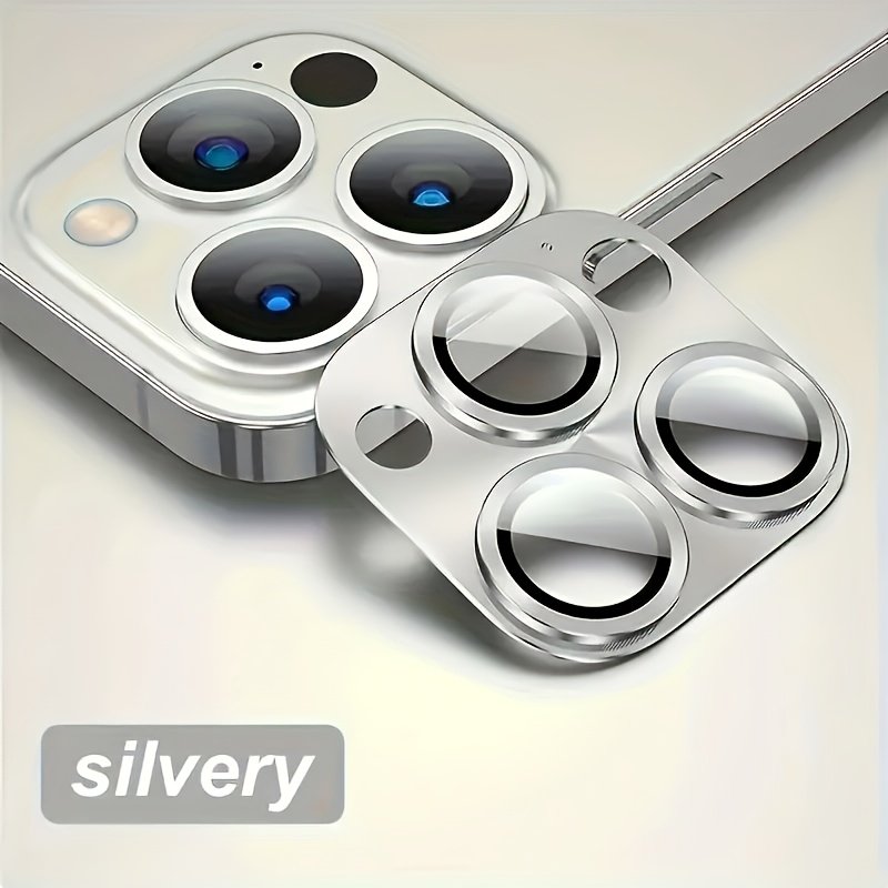 Protective Camera Lens Cover Made Of Golden Metal Ring Tempered Glass For IPhone 16 Pro Max/15 Pro/14 Pro Max/Plus/13 Pro/14/13/Mini/12/11/16/15Promax, Ultra-clear, Scratch-resistant, Easy To Install, Full Coverage Lens Protector - Image 3