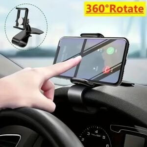 Rotatable Car Phone Holder, Multi-Functional ABS Dashboard Mount, 360° Swivel Bracket for GPS Navigation, Universal Fit, Waterproof, No Battery Required
