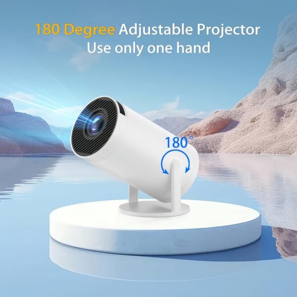 XYA Mini Projector with WIFI, Portable projector, Projector 1080P Supported, 180° Rotatable 3.3meter Screen Movie Projector, Portable Movie Projector for Laptop, PC, Smartphone - Image 3
