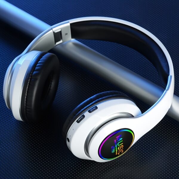Wireless earphones, multi-color LED lights, comfortable foldable earphones, for tablet/PC/phone/birthday/Christmas/travel gifts. Popular wireless earphones, head mounted wireless earphones, and foldable earbuds. - Image 7