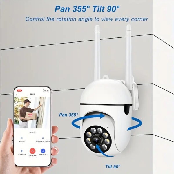 OIMLYO 1080P HD WiFi Security Camera with Full-Color Night Vision, Two-Way Audio, Motion Tracking - Indoor/Outdoor Wireless Cam with Pan/Tilt/Zoom, Remote Viewing via Smartphone, No Battery Needed, Wireless Outdoor Security Camera - Image 14